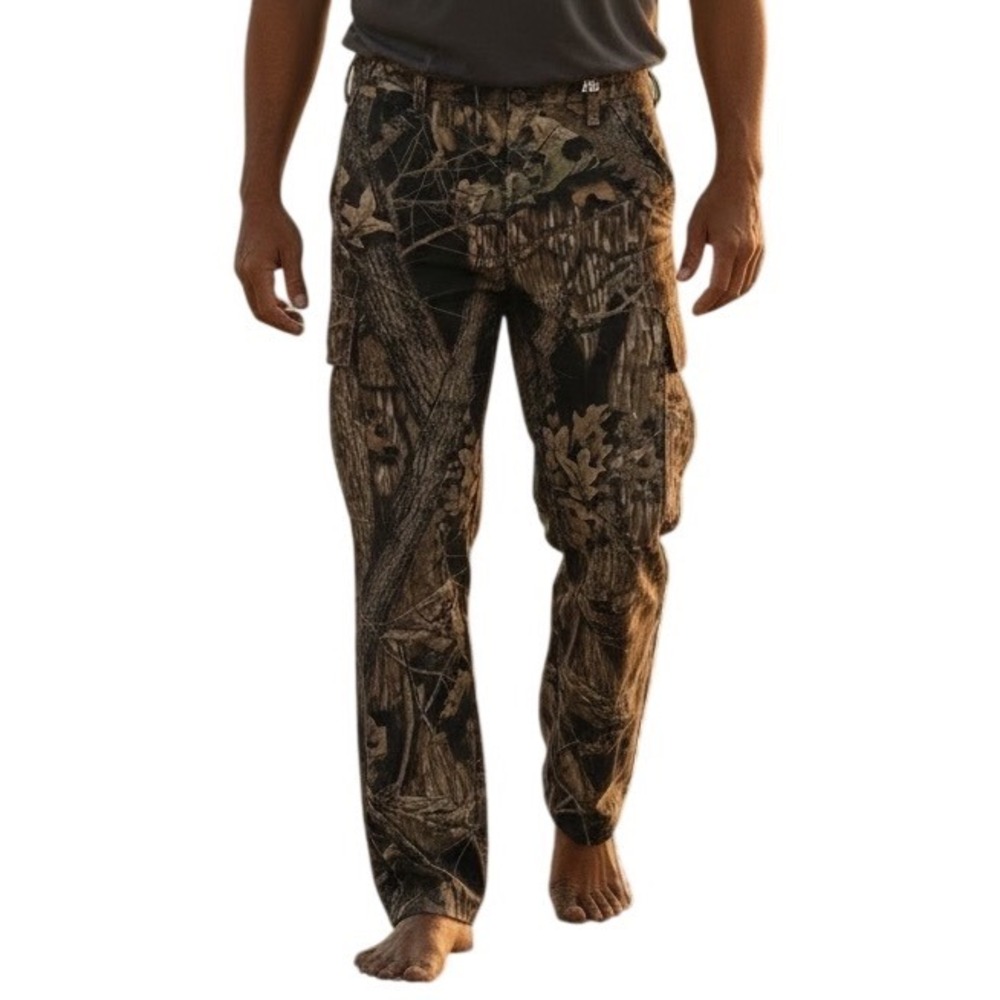 Cabelas Mens 2XL Camo Hunting Pants Real Tree Woodland Canada Camping Utility